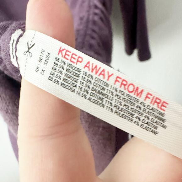 Daily Practice Anthro Long Sleeve Ruched Mini Dress Plum Women's Size Large - Picture 7 of 11